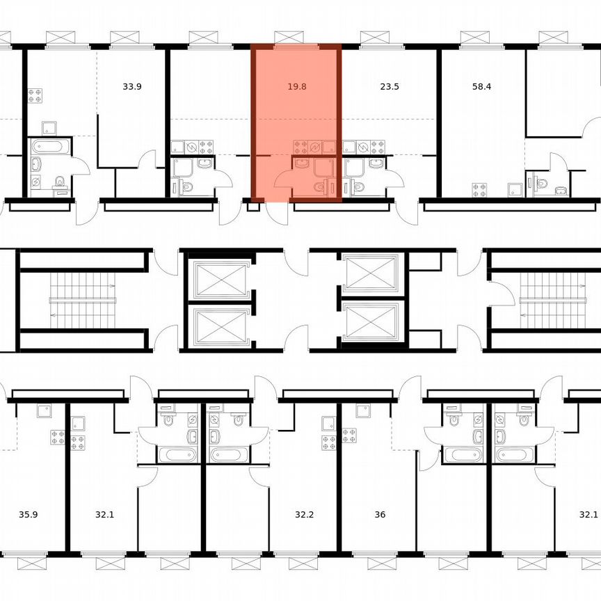 Квартира-студия, 19,8 м², 22/28 эт.