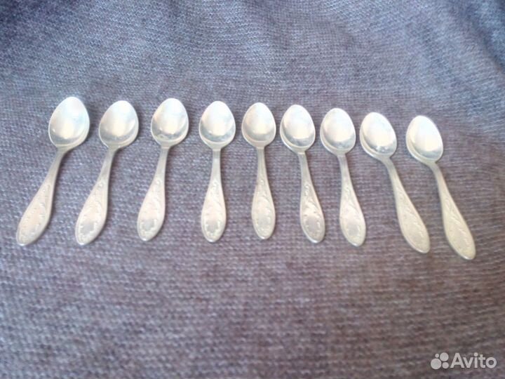 Ложки кофейные, мельхиоровые ситечко серебренное