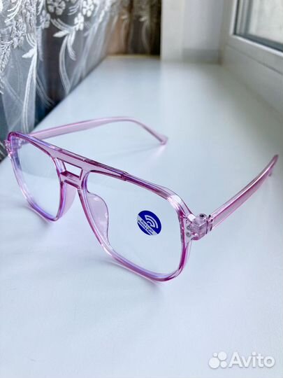 Очки для компьютера розовые глянцевые