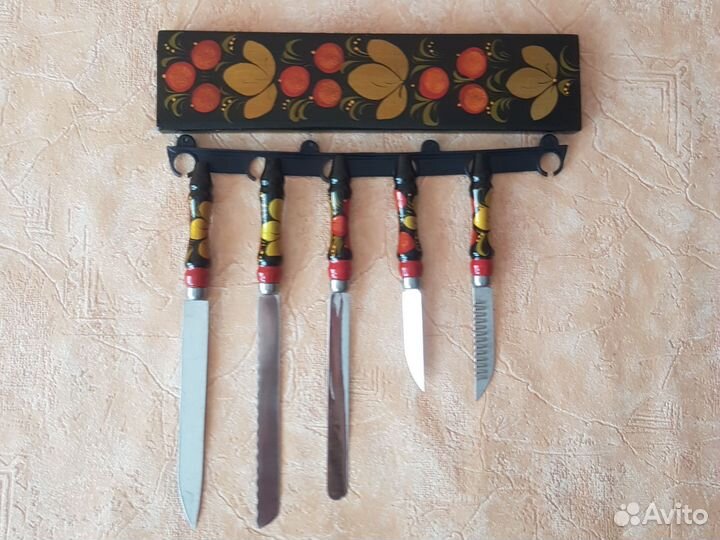 Набор ножей СССР(хохлома)