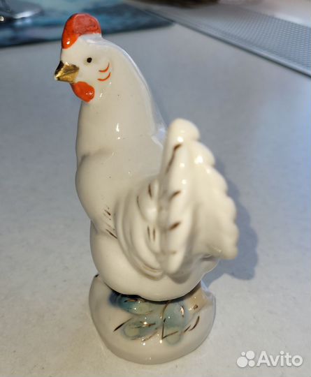 Статуэтка курочка. Гжель 50-е гг