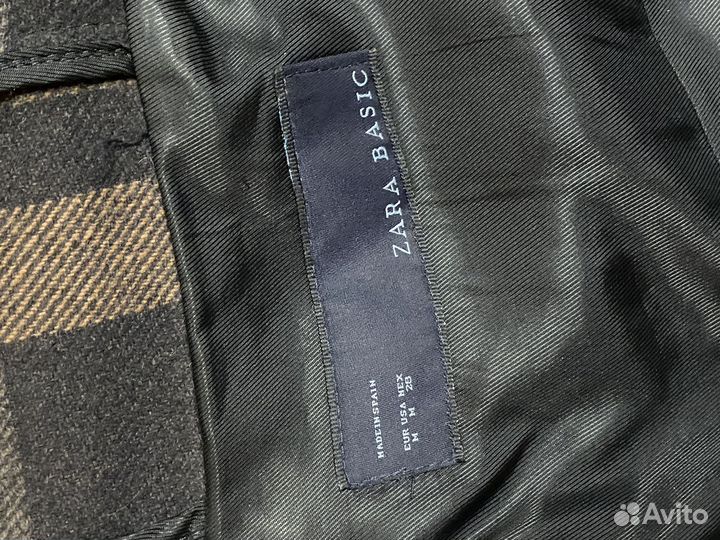 Женское шерстяное пальто в клетку Zara