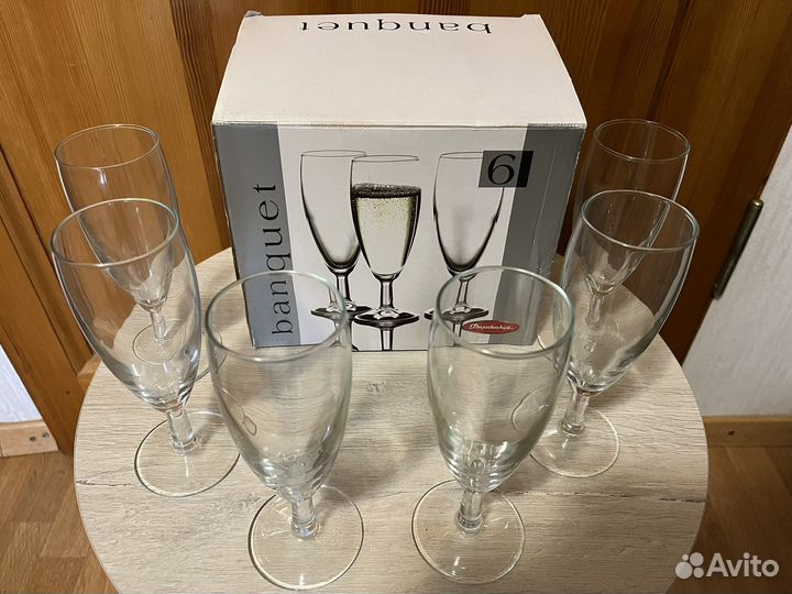 Набор 6 стеклянных фужеров Банкет 155мл