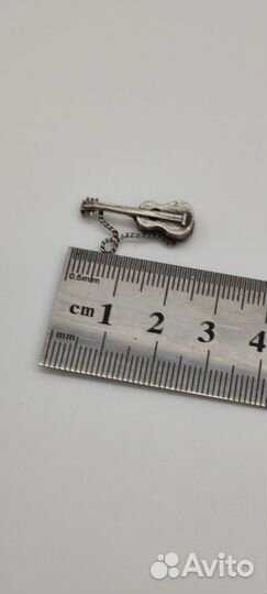 Подвес шарм Гитара серебро винтажный 1960-1980-е
