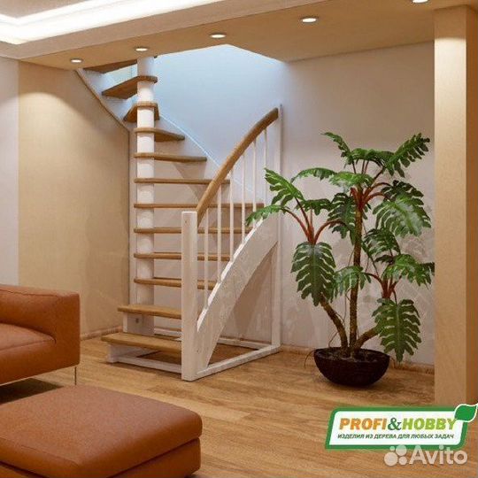 Деревянная лестница К-005м/1 под покраску