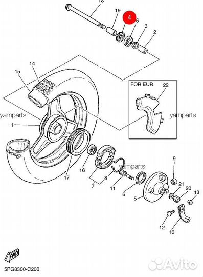 Оригинальный сальник колеса Yamaha Jog PW 50