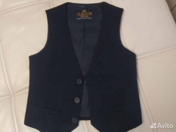 Жилет синий школьный 146- 152 мальчик, Гулливер