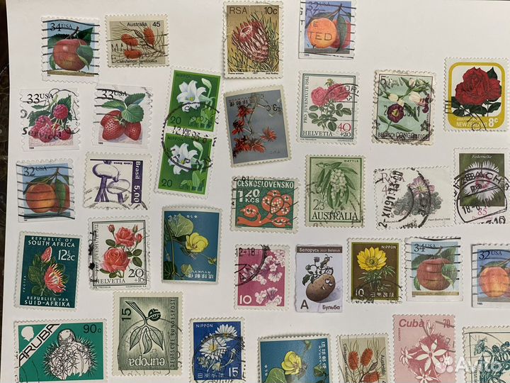 Коллекция марок. Флора. Весь мир.107 штук
