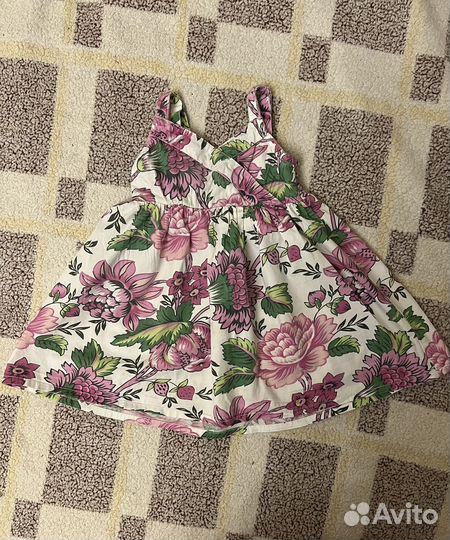 Комплект летних вещей на девочку 74-80 пакетом