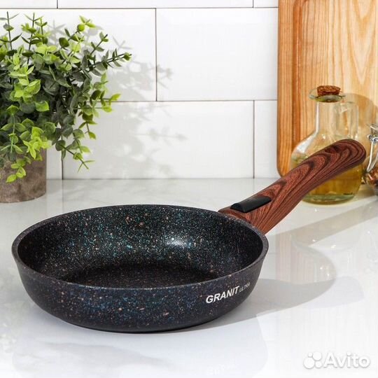 Сковорода Granit ultra blue, d22 см, съёмная ручка