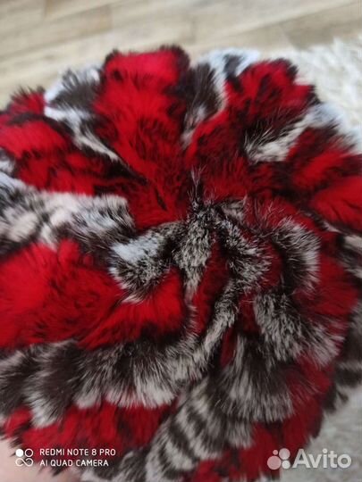 Шапка кролик вязаный