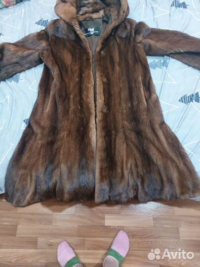 Шуба норковая с капюшоном 50 52
