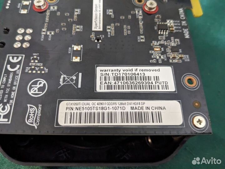 Видеокарта Palit GTX 1050 Ti dual 4gb.Сост новой