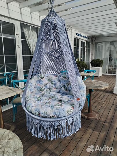 Подвесное кресло макраме ручной работы