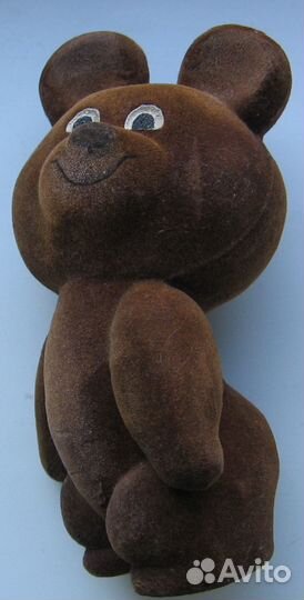 Олимпийский Мишка Медведь. Поролон флок. СССР