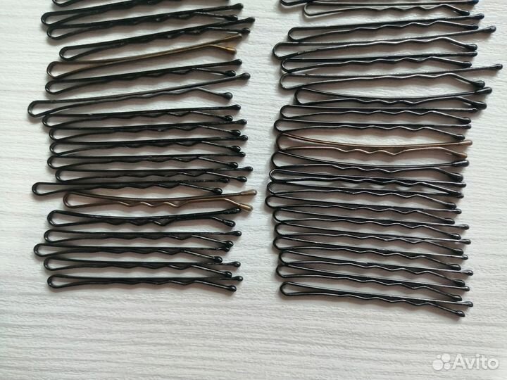 Невидимки для волос черные 44 шт