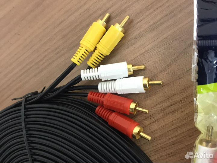 Av кабель 3х3 10,15,20 метров тюльпана шнур видео