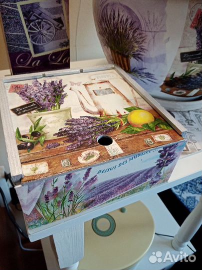 Декупаж, чайный домик, коробка для чая