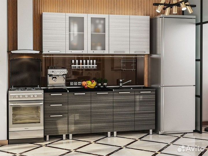 Кухня Титан тумба 5Р3 корпус белый фасад 5Р3 титан