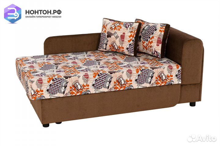 Тахта Вена малая коричневая / принт совы