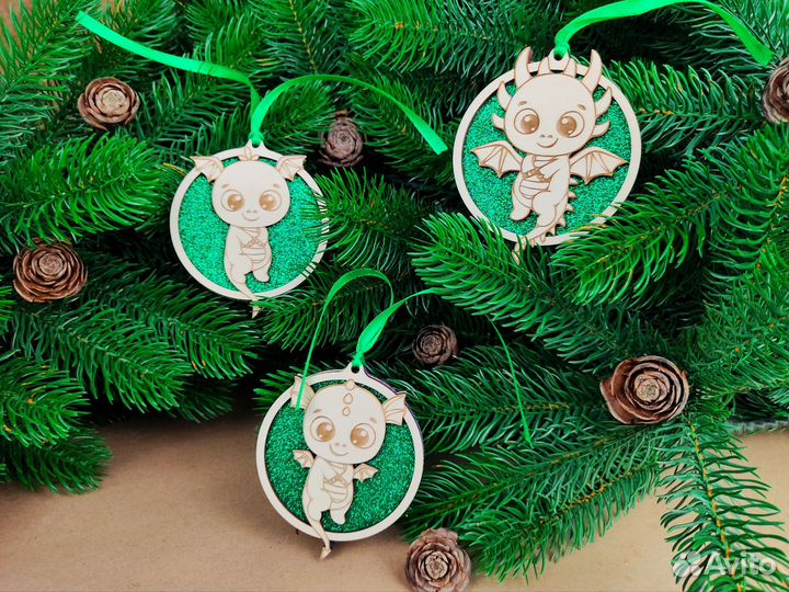 Елочные деревянные игрушки