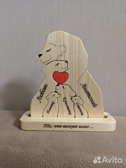 Деревянные фигурки Семья ручной работы