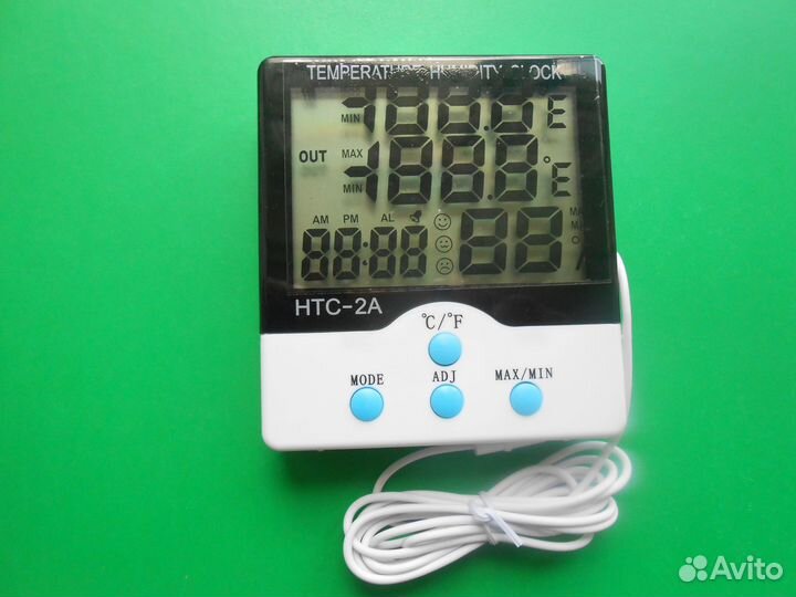 Метеостанция с гигрометром, часами HTC-2A