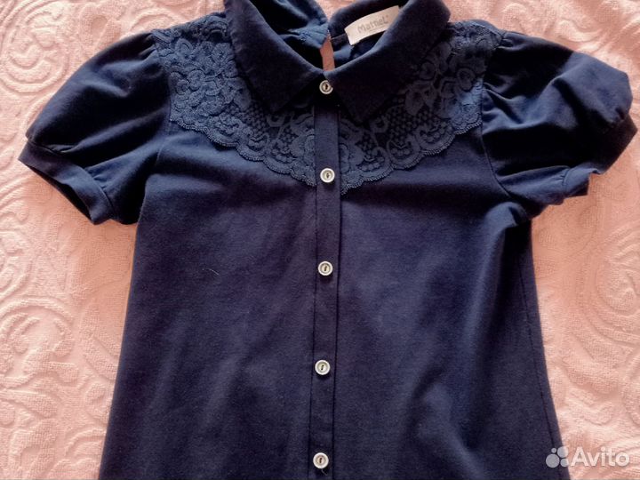 Школьная синяя блузка