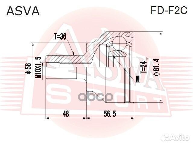 Шрус внешний прав/лев FDF2C asva