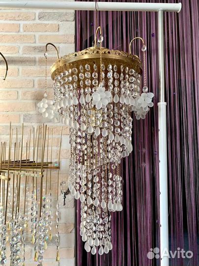Люстра, Чехия, хрусталь +виноград, винтаж