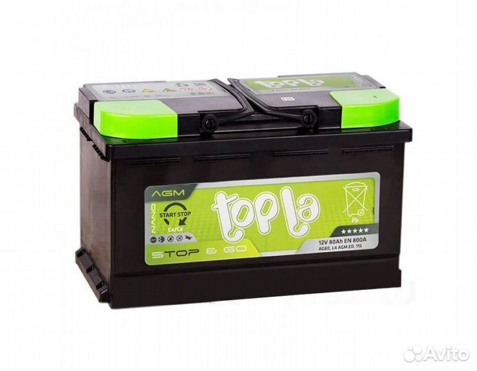 Аккумулятор автомобильный Topla AGM 80 Ач
