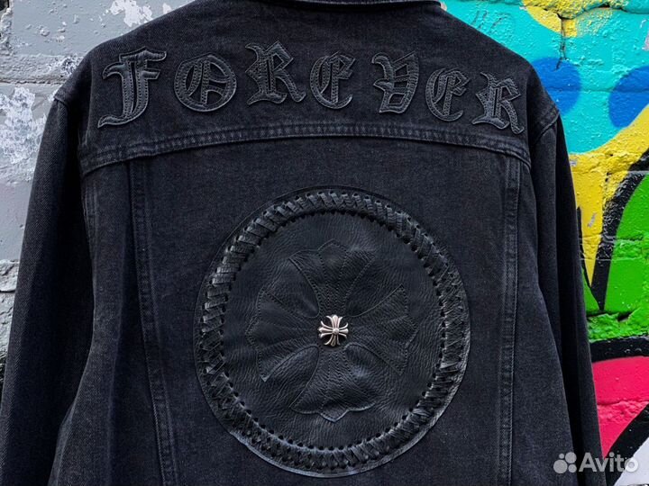 Jeans Jacket Chrome Hearts Back Logo Black