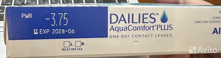 Контактные линзы Dailies aqua comfort -3,75 90шт