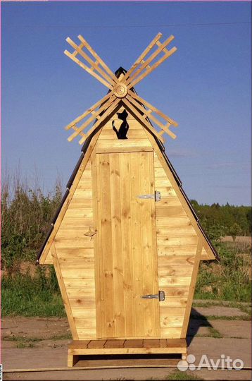 Уличный туалет деревянный Л754