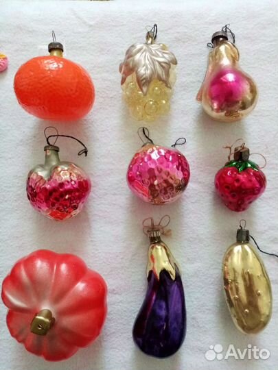 Елочные игрушки СССР. Овощи. Фрукты. Ягоды