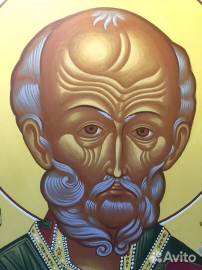 Николай Чудотворец рукописная икона