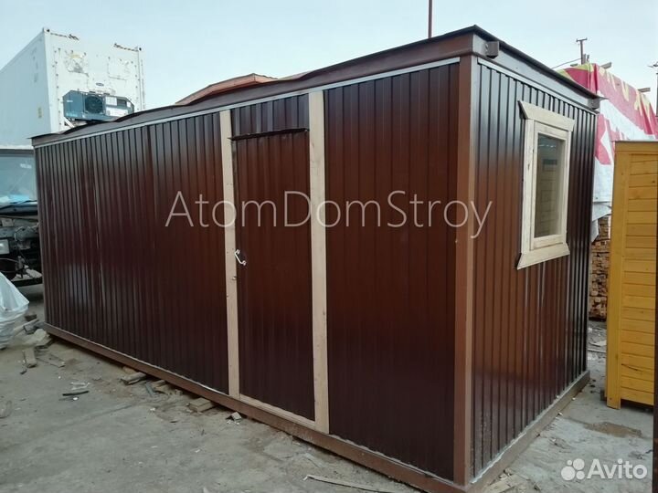 Вагончик бытовка строительная с установкой