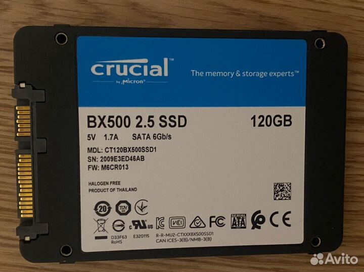 Ssd накопитель crucial 120gb