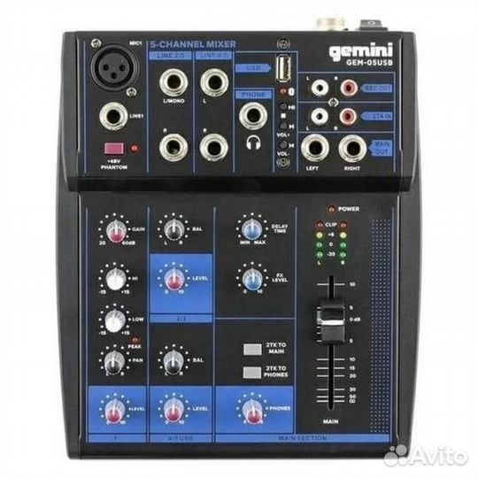 Аналоговый микшерный пульт Gemini GEM-05USB