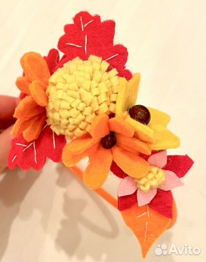 Ободок для волос ручной работы осень