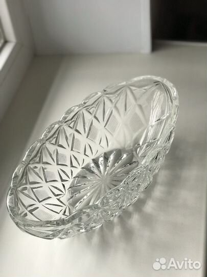 Хрустальная ваза ладья СССР