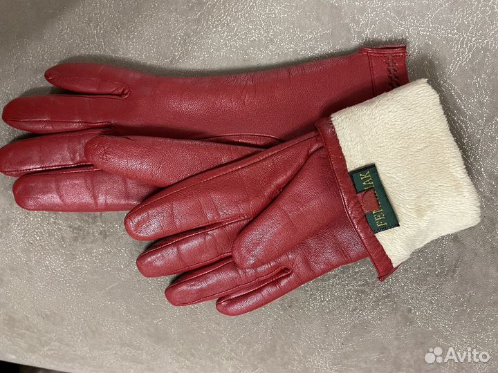 Перчатки женские кожаные новые 6.5