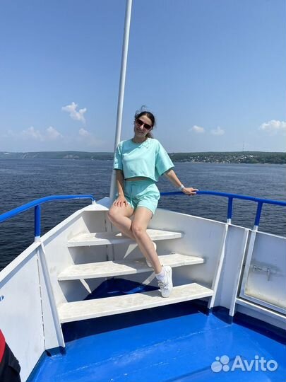 Костюм шорты и футболка, джинсовка