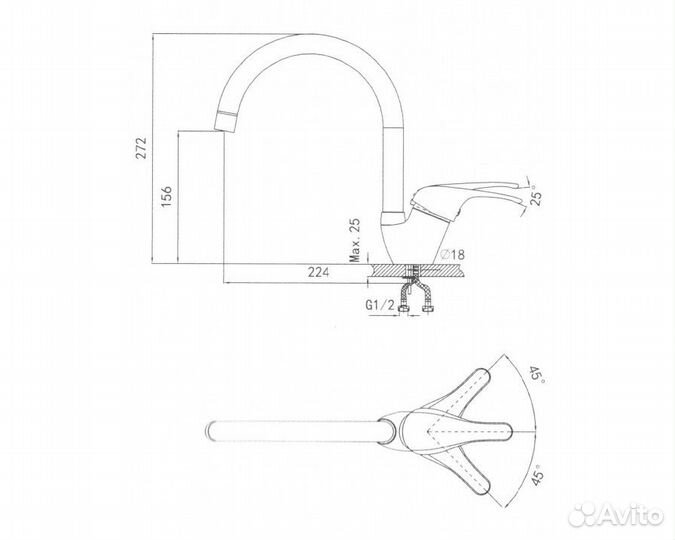Кран Granula GR-1024 Базальт