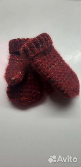 Варежки теплые ручной вязки