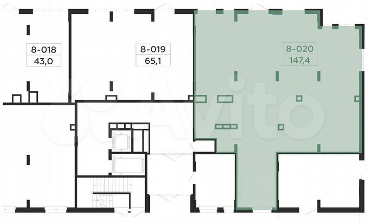 Аренда торговое помещение площадью 147.4 кв.м