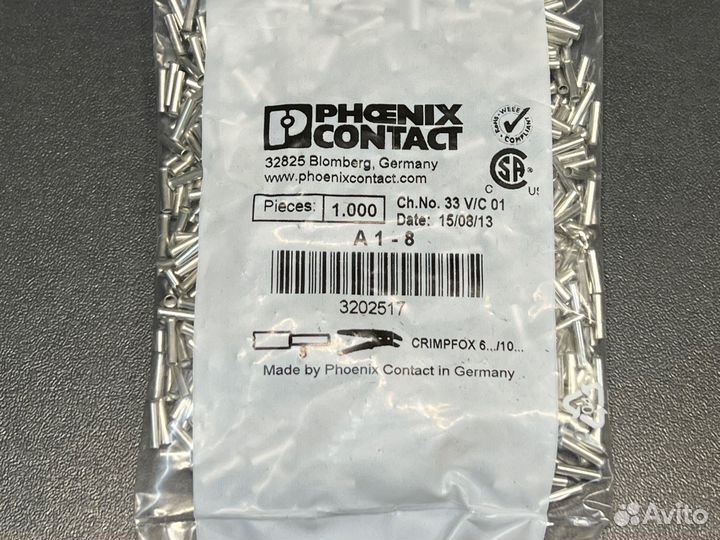Phoenix contact 3202517 Наконечник, новый, 10 упак