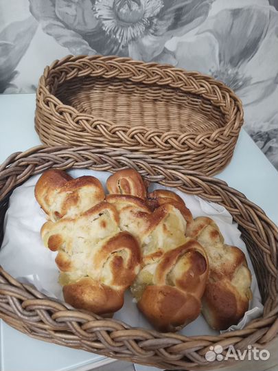 Корзина плетеная с косичкой