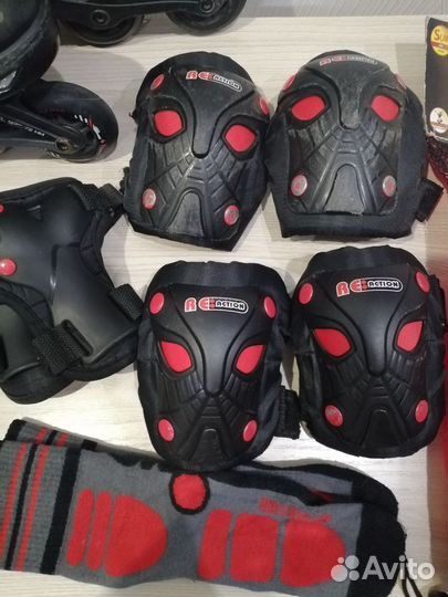 Детские ролики раздвижные (31-36) и защита