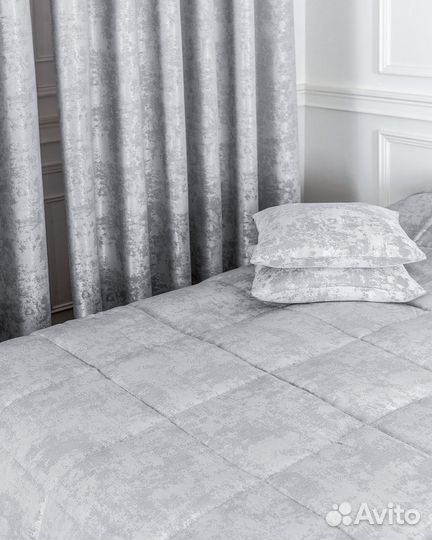 Покрывало Зарина Стальной на кровать